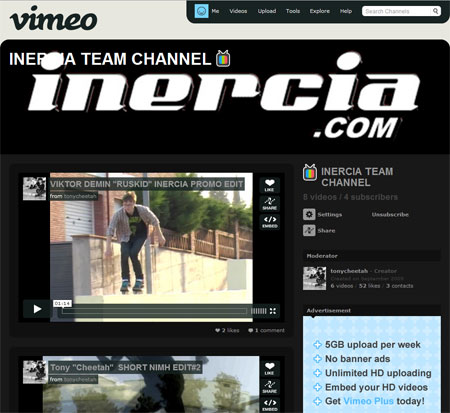 Canal de videos Inercia