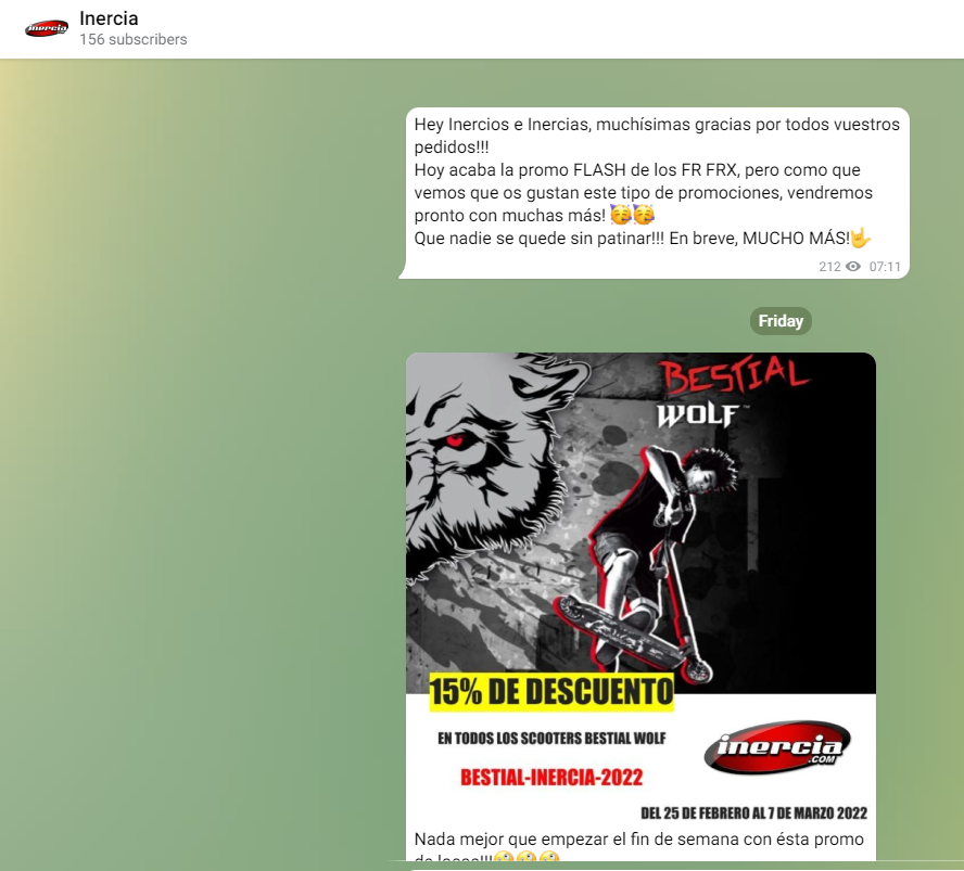 inercia en telegram