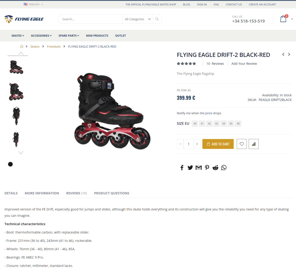 Nueva tienda oficial Flying Eagle Skates