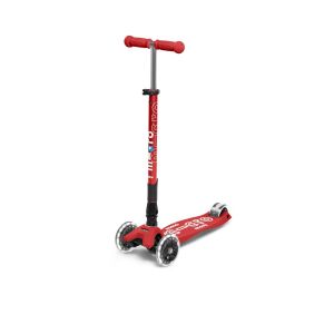 PATINETE MAXI MICRO DELUXE PLEGABLE ROJO LED