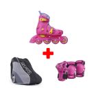 PACK PATINES EN LÍNEA INFANTIL FLYING EAGLE SQ APEX ROSA