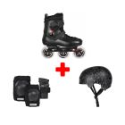 PACK DE PATINES EN LÍNEA POWERSLIDE ZOOM NEGRO 100