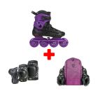 PACK DE PATINES EN LÍNIA FLYING EAGLE F4 RAVEN LILA