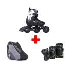 PACK PATINES EN LÍNEA INFANTIL FLYING EAGLE S6T NEGRO