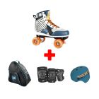 KRF ROLLERS STREET GREY-BLUE QUAD SKATE PACK