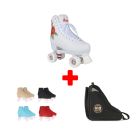 PACK PATINES QUAD ROOKIE ROSA BLANCO