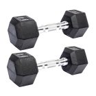 KRF HEX WEIGHT RUBBER 8 KG BLACK (2 PACK)