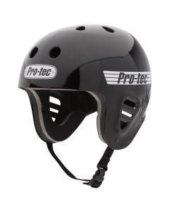 PRO-TEC FULL CUT WATER MOUNT CLIP GLOSS BLACK HELMET