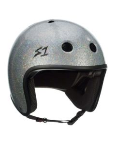 S1 RETRO LIFER SILVER GLOSS GLITTER HELMET