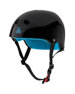 TRIPLE 8 SWEATSAVER CERTIFIED BLACK GLOSSY HELMET