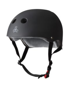 TRIPLE 8 SWEATSAVER CERTIFIED BLACK RUBBER HELMET