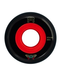 RUEDAS FR ROUND WHEELS 60MM 88A BLACK-RED LED WHEELS (4 PACK)