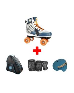 PACK DE PATINES QUAD KRF ROLLERS STREET GRIS-AZUL