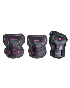 PACK PROTECCIONES BULLET V2 JUNIOR NEGRO-ROSA
