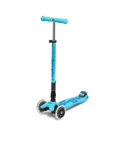 PATINETE MAXI MICRO DELUXE AZUL PLEGABLE LED