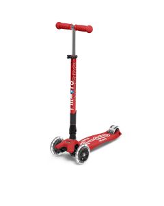 PATINETE MAXI MICRO DELUXE PLEGABLE ROJO LED