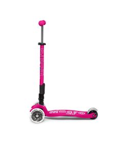 PATINETE MAXI MICRO DELUXE ROSA PLEGABLE LED
