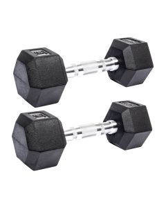 KRF HEX WEIGHT RUBBER 8 KG BLACK (2 PACK)