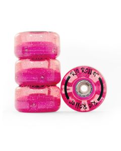 RUEDAS CON LUZ RIO ROLLER ROSA GLITTER (PACK 4)