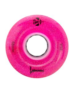 RUEDA QUAD LED LUMINOUS 58MMX32MM 85A GLITTER PINK (UNIDAD)
