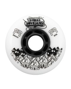 RUEDAS FR STREET INVADERS ROUND 84MM 84A WHITE LED WHEELS (4 PACK)