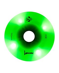 RUEDAS LED LUMINOUS 100MM 85A GREEN APPLE GLOW + GREEN LED (PACK 3)