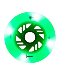RUEDAS LED LUMINOUS 110MM 85A WHITE GLOW + GREEN LED (PACK 3)