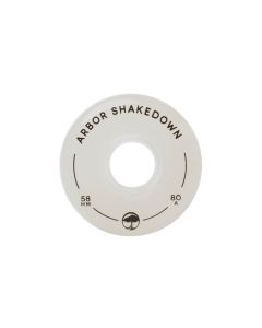 ARBOR SHAKEDOWN GHOST WHITE 58MM 80A LONGBOARD WHEELS (4 PACK)
