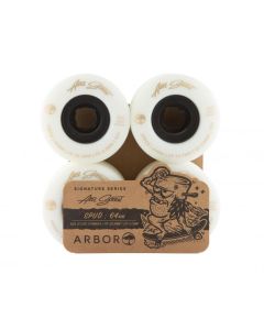 ARBOR SIGNATURE SPUD AXEL SERRAT 64MM 82A WHITE LONGBOARD WHEELS (4 PACK)
