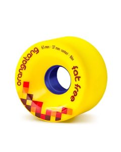 RUEDAS LONGBOARD ORANGATANG FAT FREE 65MM 86A AMARILLO (PACK 4)