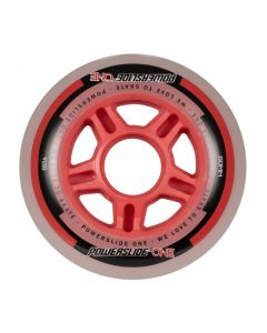 POWERSLIDE PS ONE 80MM 82A RED WHEELS + BEARINGS (PACK 8)