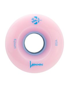 QUAD LED LUMINOUS 62MMX34MM 85A PINK-LIGHT BLUE WHEELS (4 PACK)