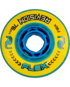 RUEDAS REVISION FLEX FIRM 76MM 80A BLUE-YELLOW (PACK 4)