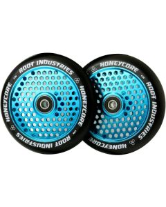 RUEDAS SCOOTER ROOT HONEYCORE 120MM NEGRO-SKY BLUE (PACK 2)